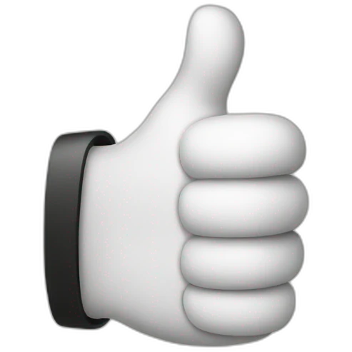 Thumb up but top part cruled emoji