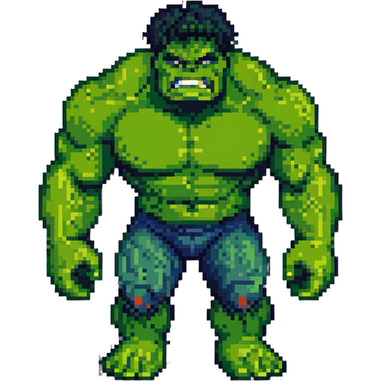 the hulk character in pixel art style emoji