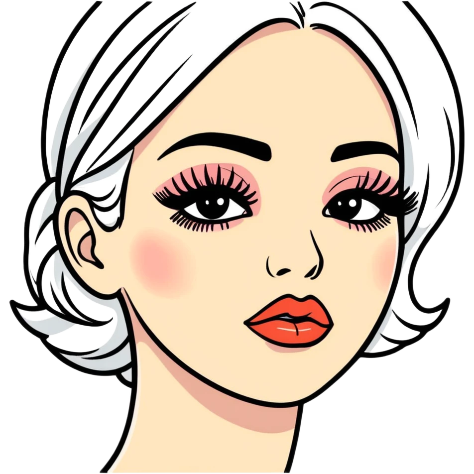 big lashes big lips emoji