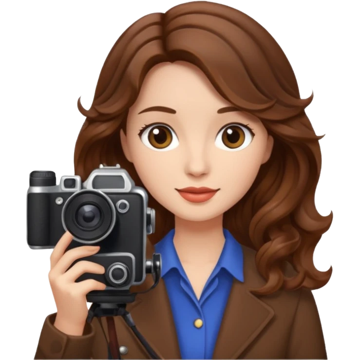 lady with brown wavy hair, holding camera 



















 emoji