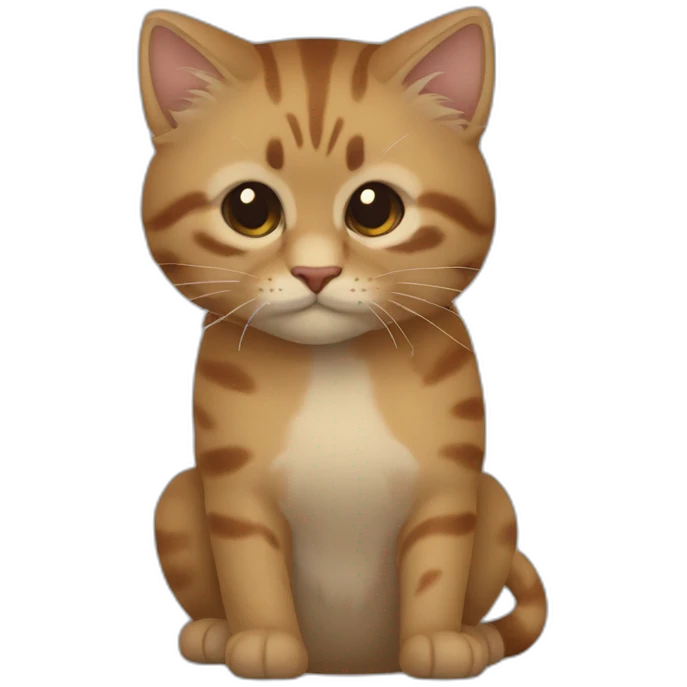 коричневый толстый кот с вислоухими ушами emoji