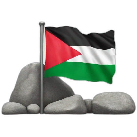 palestine flag with rock emoji