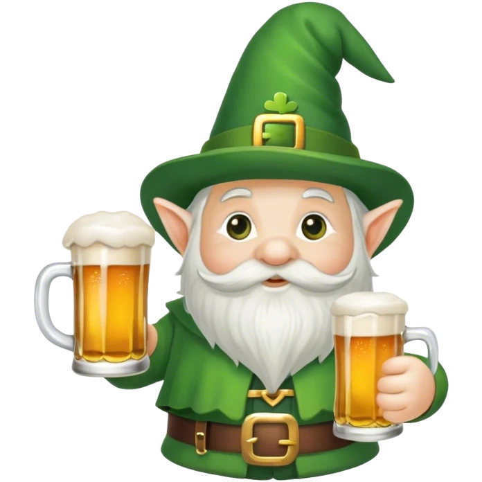 St Patrick’s day gnome  with green beard emoji