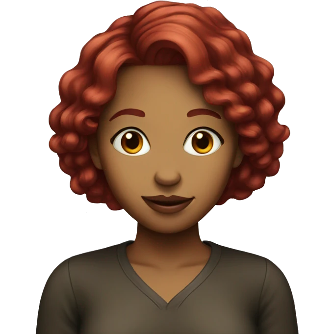 wine red hair girl emoji
