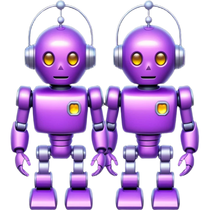 glitter purple robots emoji