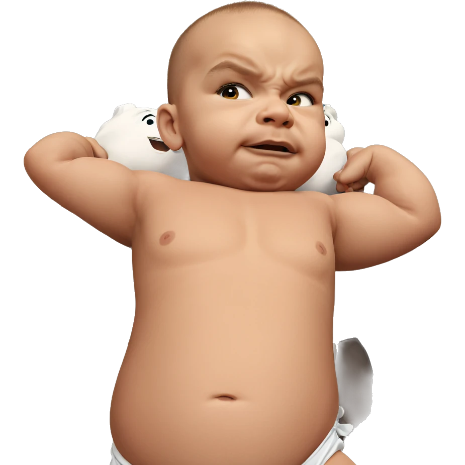 confident fat man in diaper emoji