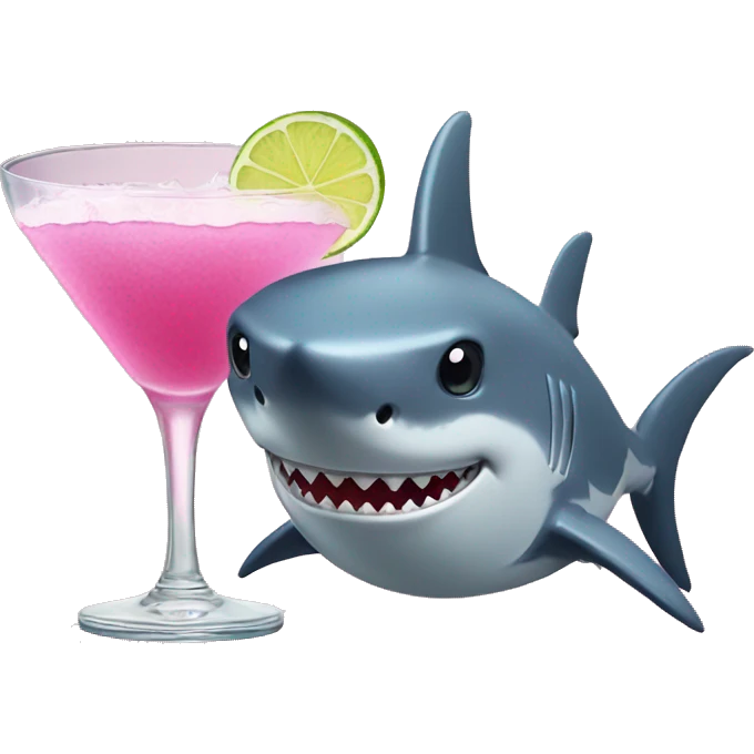 shark with margarita and tutu emoji