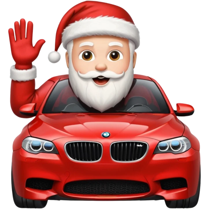 Santa with surprise,surprise is black bmw m 5 emoji