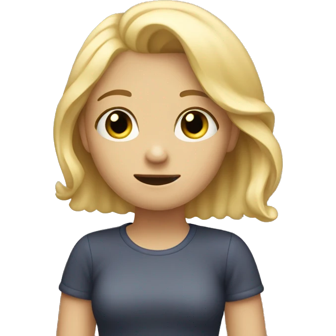 a sad girl with blonde hair waving goodbye emoji