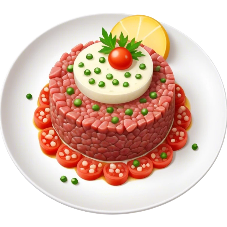 Beef Tartar on plate  emoji
