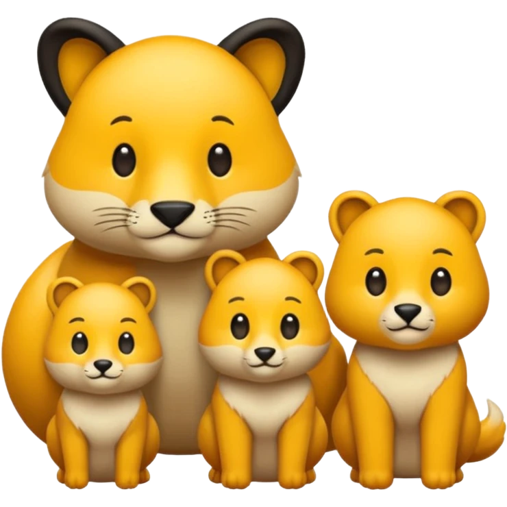 animal group with one male and two females emoji