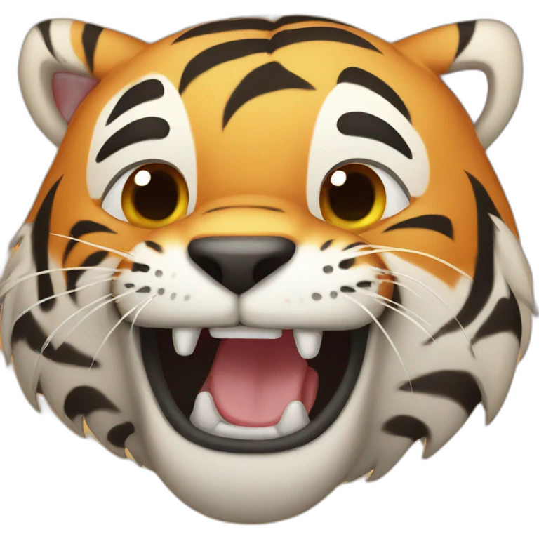 Laughing tiger emoji