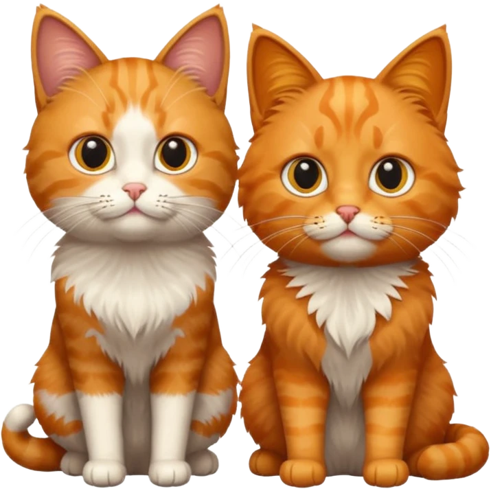 Two cats one black emoji