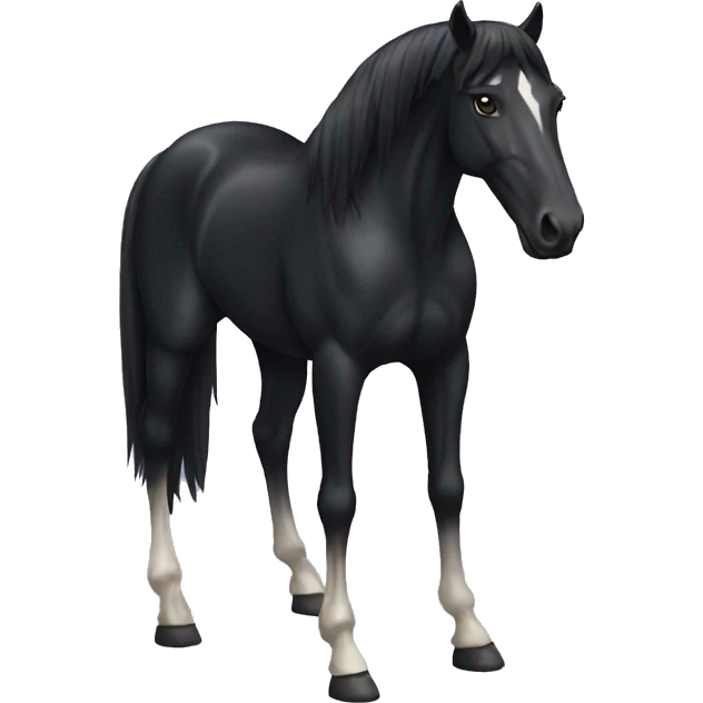 black horse leg stand emoji