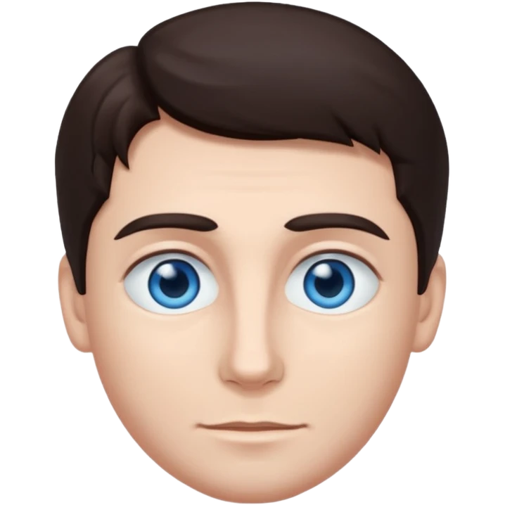 Danko with blue eyes, dark brown hair emoji