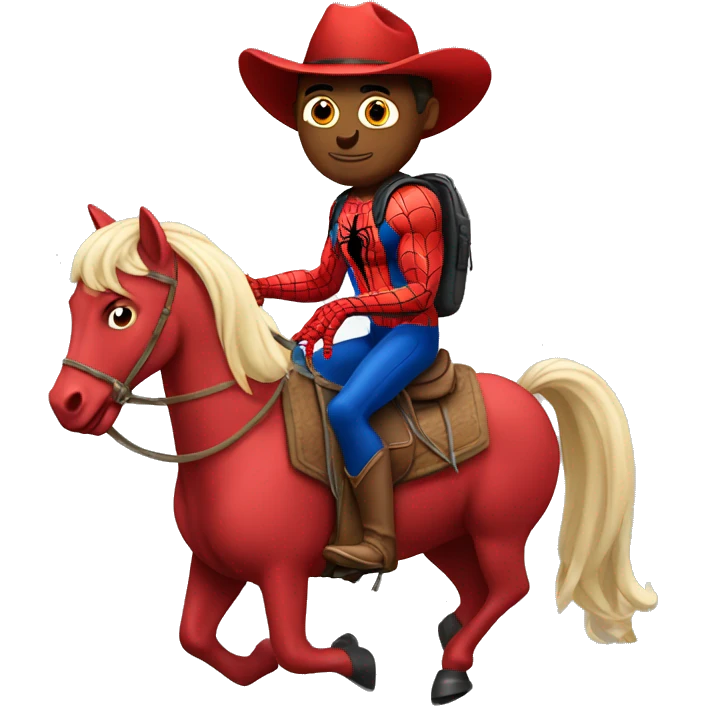 Spiderman on a horse with cowboy hat emoji