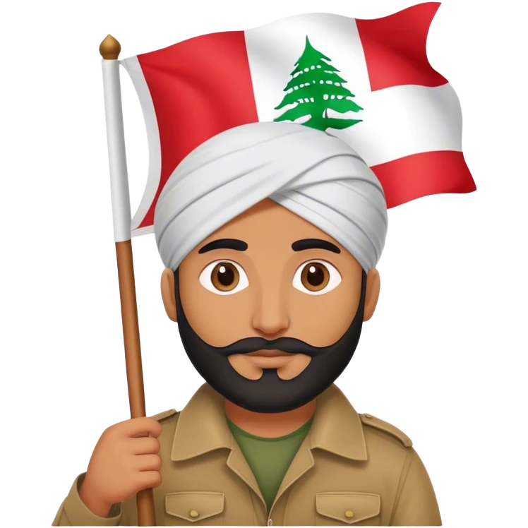 punjabi man holding lebanese flag emoji