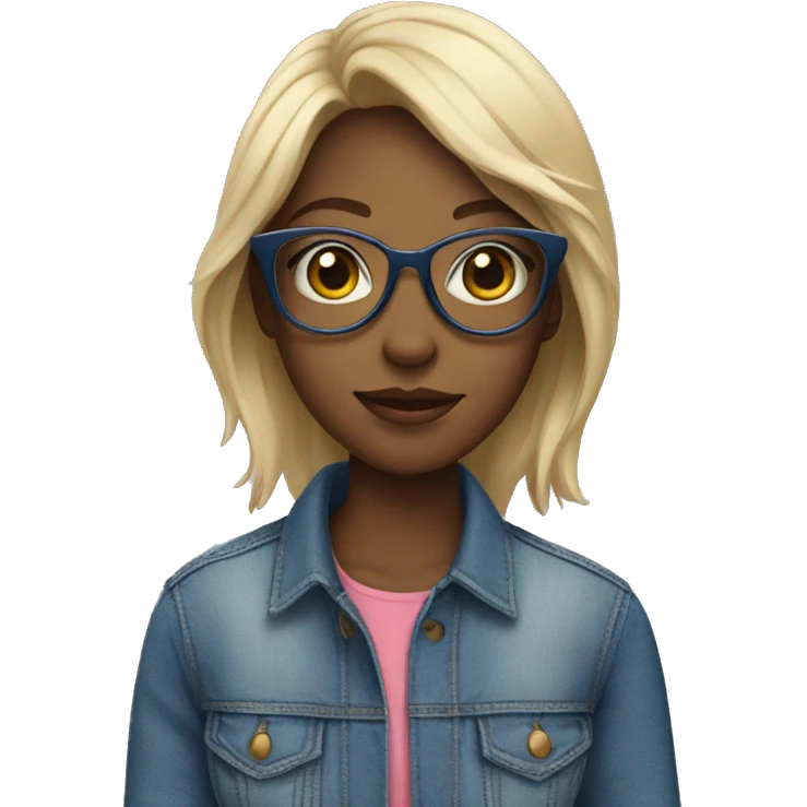 girl in denim with glasses emoji