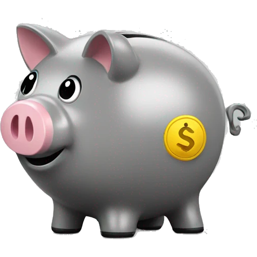piggy bank gray emoji
