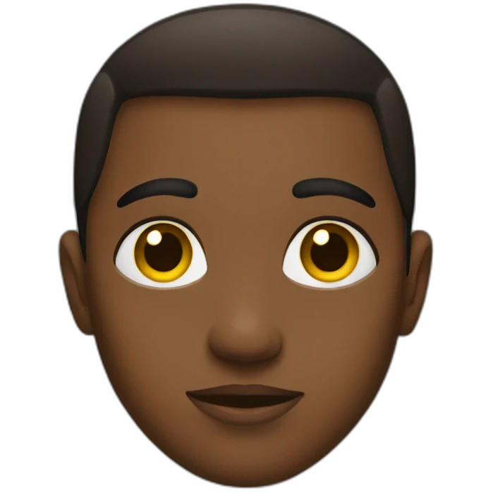 Young black with one brown eye and the other yellow emoji
