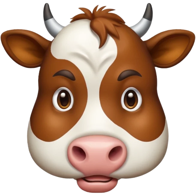 a cow making a bad face emoji