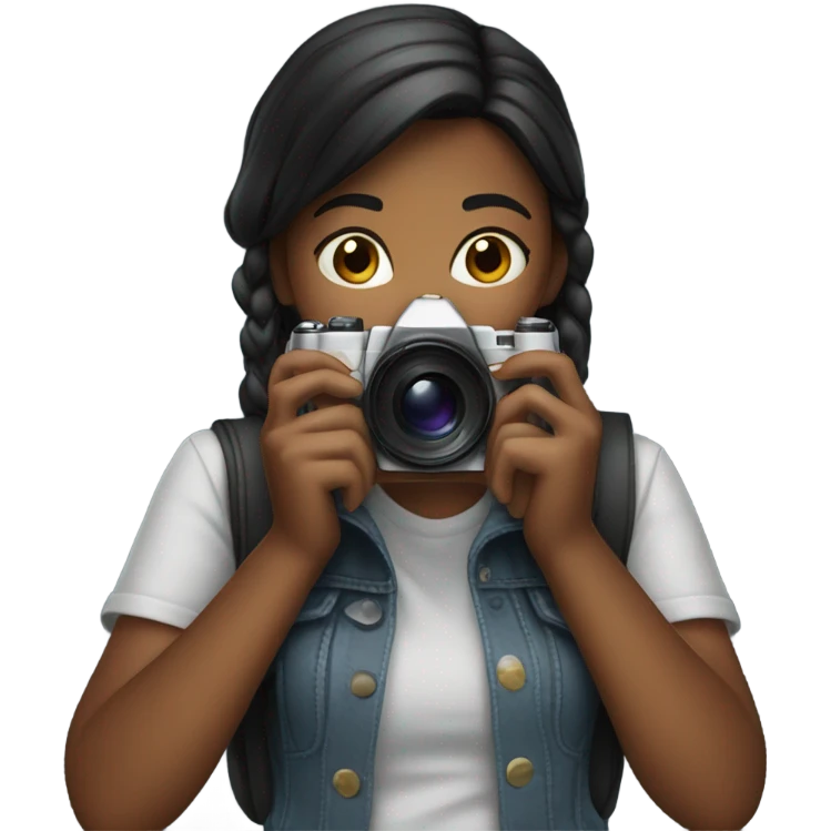 Girl taking a picture emoji