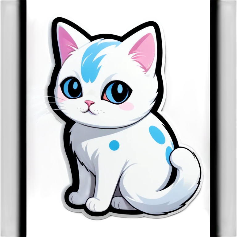 White cat with black spots emoji