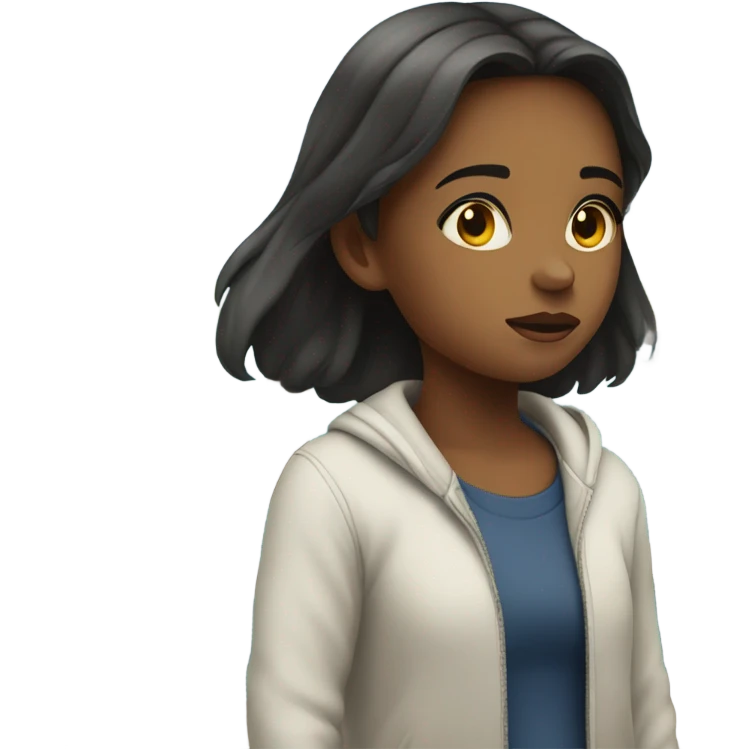 Girl looking off a pier emoji
