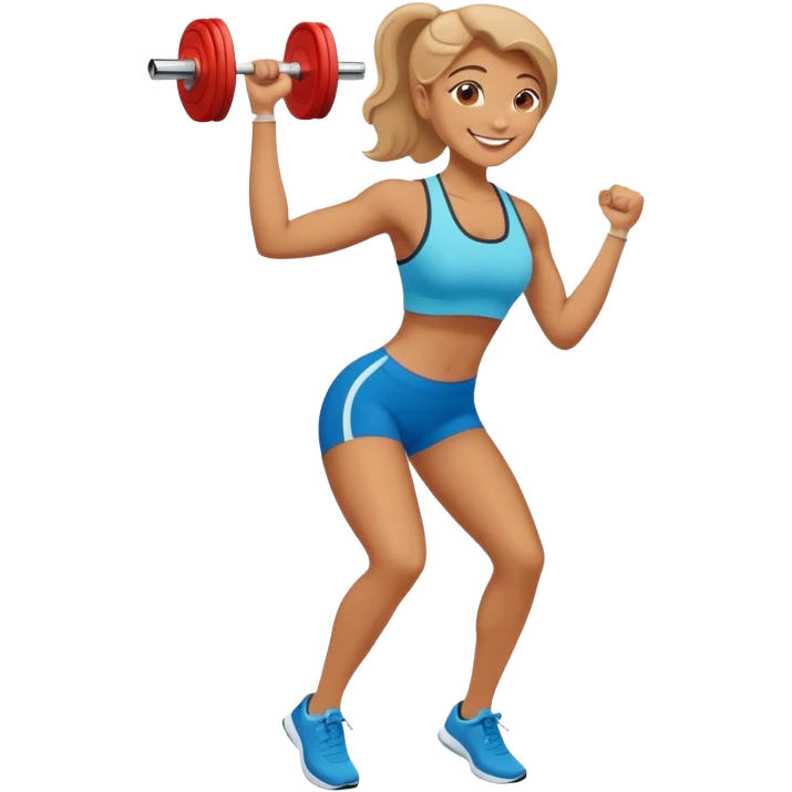 mom working out really hard being happy  emoji