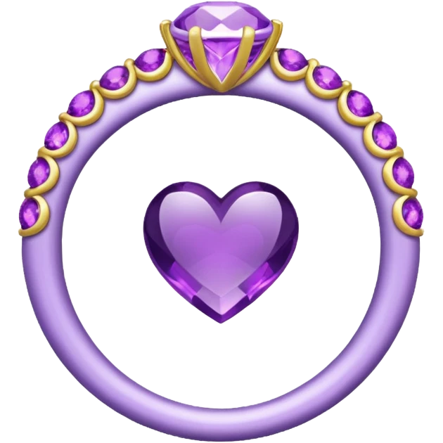 anel de casamento branco e roxo emoji