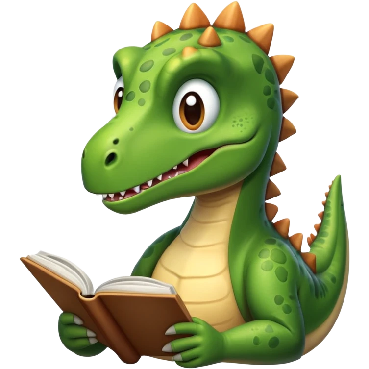 Dinosaur reads emoji