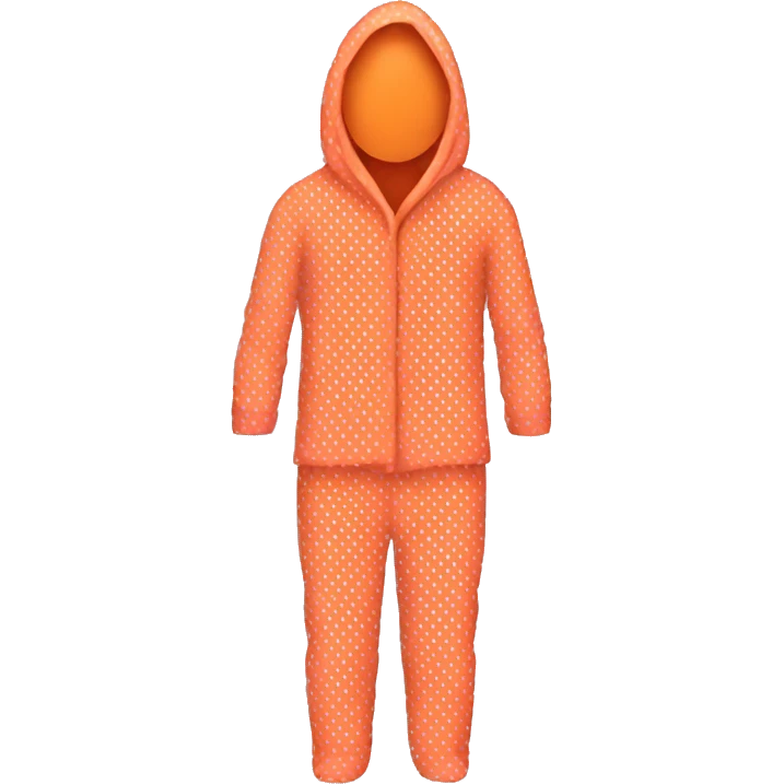orange pajamas with pink polka dots emoji