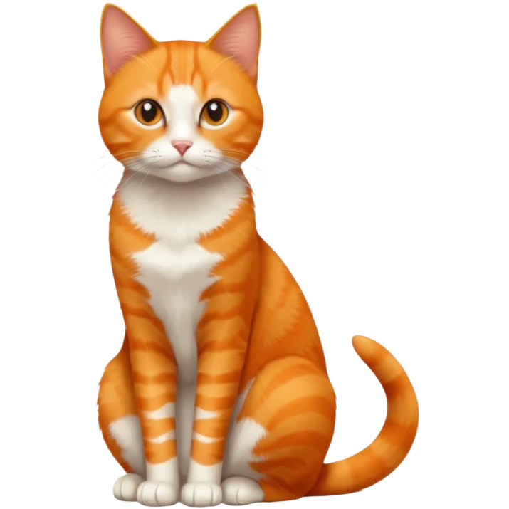 full body solid orange domestic shorthair slim cat sitting emoji