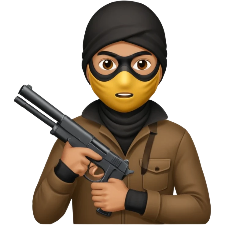 Robber with gun emoji