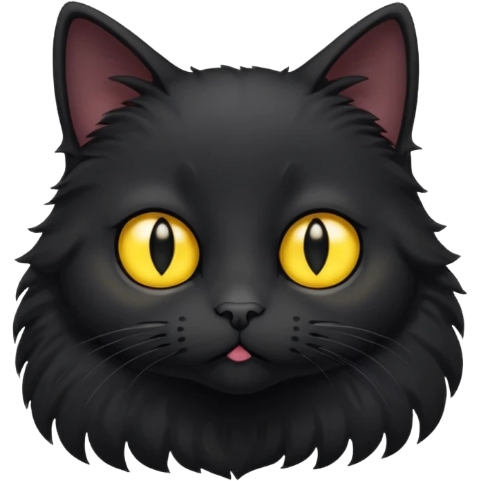 Black Kitty sad face  emoji