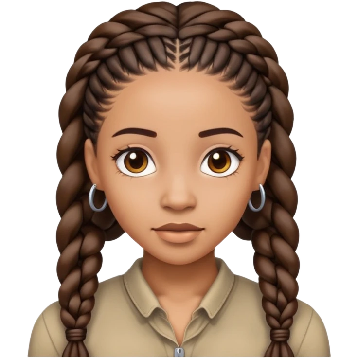 Lightskin black woman with braids emoji