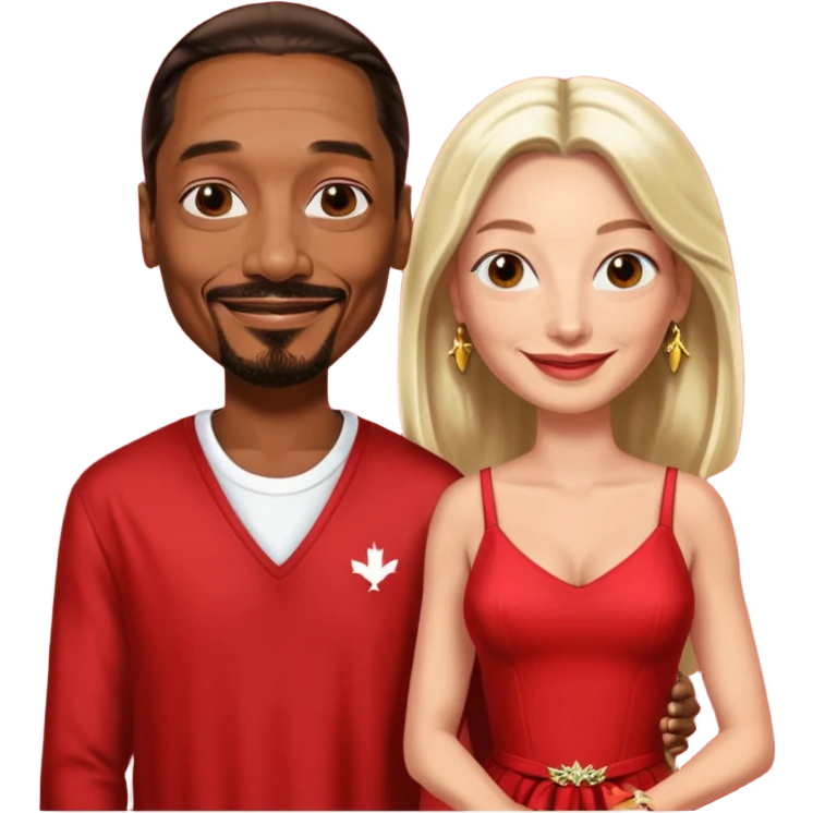  snoop dogg and elon musk in red dress emoji