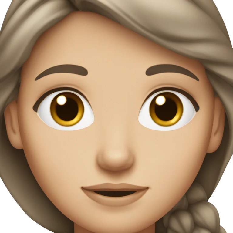 Brunette white girl with brown eyes emoji