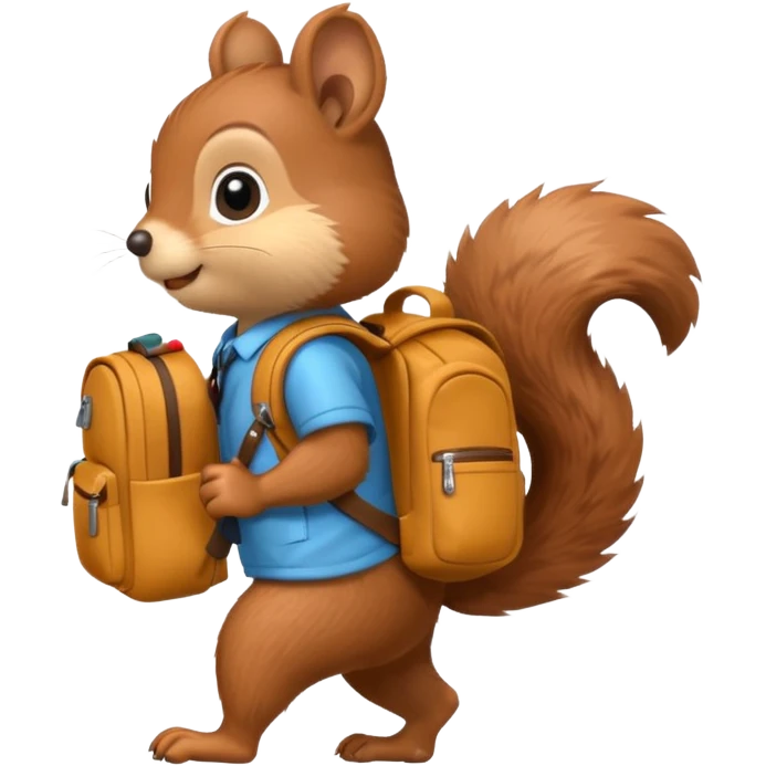 a squirrel walking with a backpack
 emoji