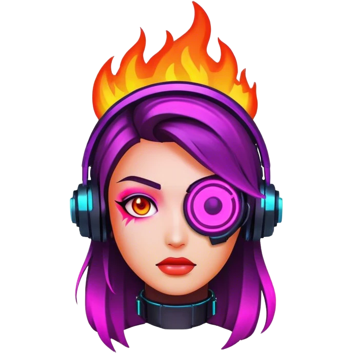 neon cyberpunk fire emoji