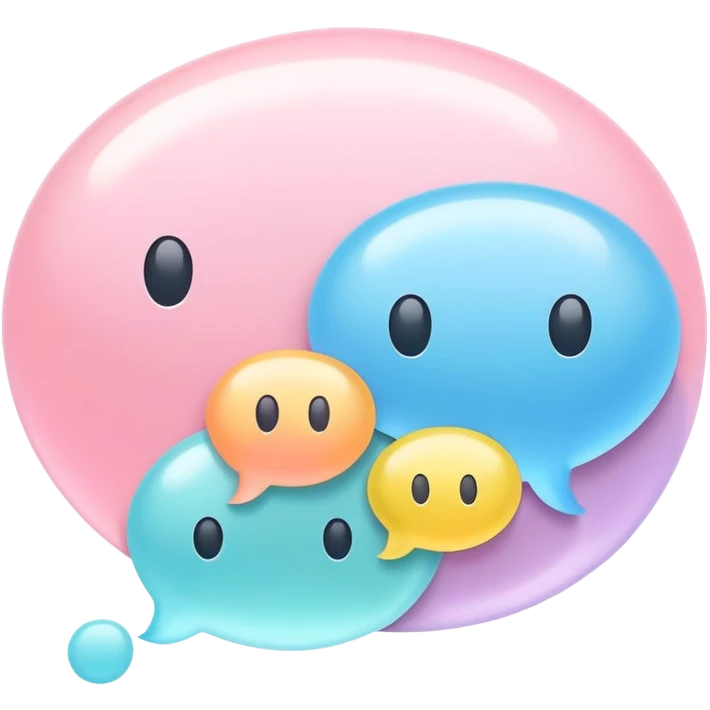 Pastel colors talking bubble with 3 dots emoji