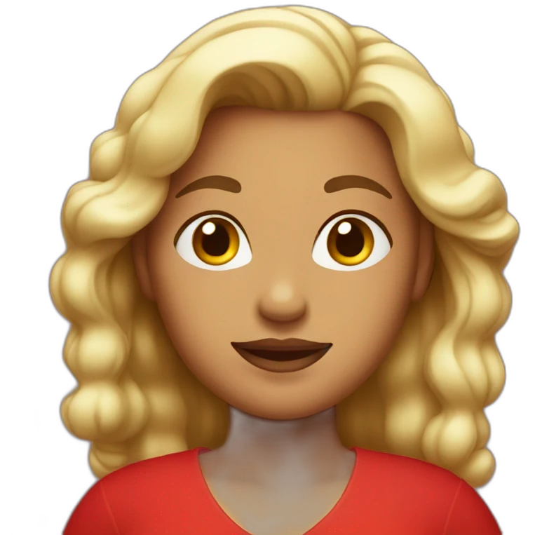 Big woman in a red dress emoji