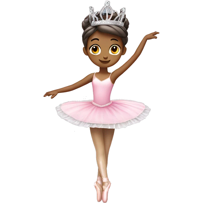 A pink ballerina with a silver bright tiara and so danci emoji