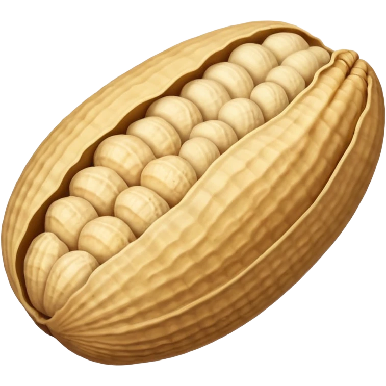 one peanut in rough beige textured shells emoji