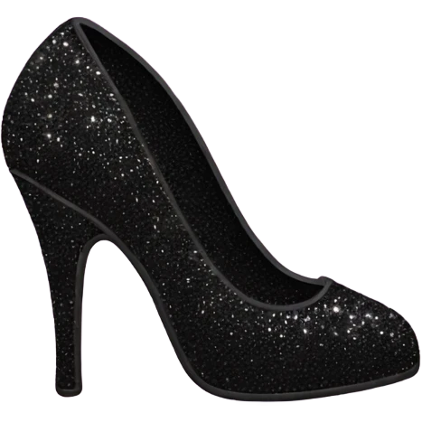 black sparkly high heel emoji