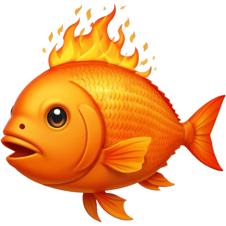 A fish on fire emoji