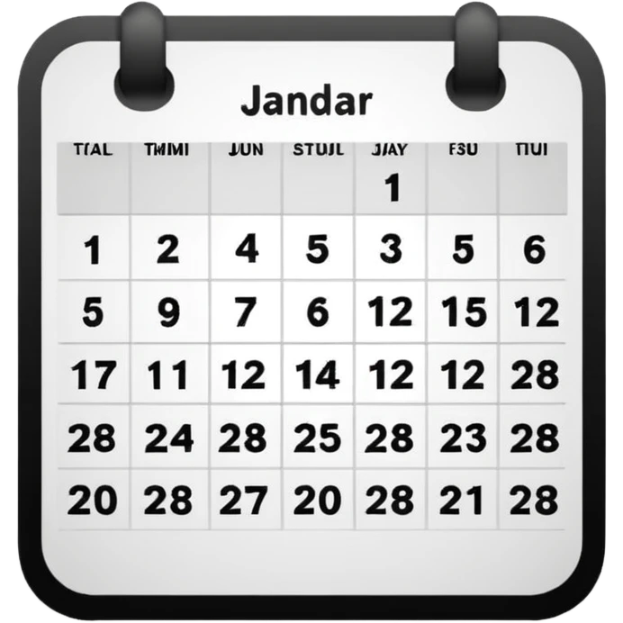 simple black and white calendar emoji