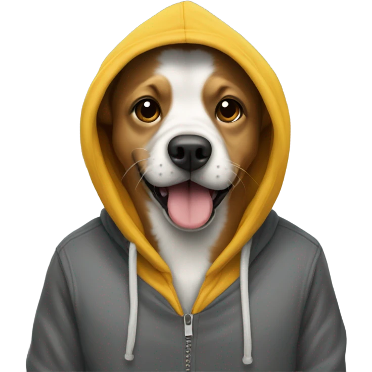 Dog waring a hoodie emoji
