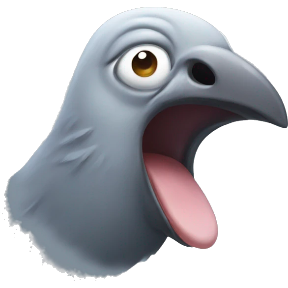 pigeon face crying laughing emoji
