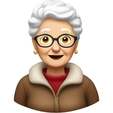 White grandma on reindeer  emoji